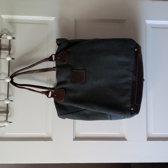 Campomaggi wool and leather large zipper tote - Picture 2 of 16